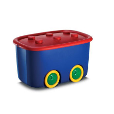 Cutie de jucării KIS Funny L, 46L, albastru/roșu, depozitare, cu capac 39x58x32 cm