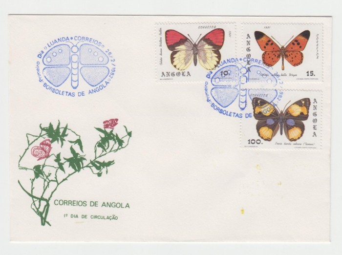 B16 - FDC - Angola - fluturi - 1982