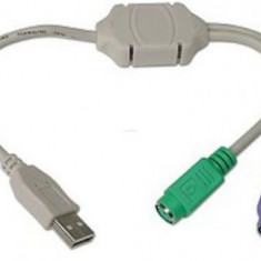 Cablu convertor USB la PS2 (tastatura + mouse)