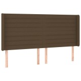 Cumpara ieftin Tablie de pat cu aripioare maro inchis 203x16x118/128 cm textil