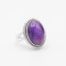 Inel din argint cu ametist cabu?on, oval