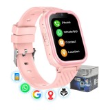 Cumpara ieftin Ceas Smartwatch copii 4G, Slot Cartela SIM, WhatsApp, GPS, Wi-Fi, Camera, Mod Spion, Buton SOS, Apel Video, Mesaj Vocal, GITECH&reg; G39, Roz