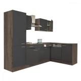 Mobilier Bucătărie Leziter Yorki 280 Colț Modular Stejar 16mm cu Rafturi, Fără Blat Lucru