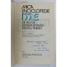 RELATII INTERNATIONALE - MICA ENCICLOPEDIE PENTRU TINERET de PETRE BARBULESCU...GHEORGHE PRISACARU , 1984