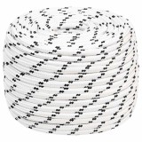 Cumpara ieftin Franghie impletita pentru barca, alb, 14 mm x 25 m, poliester