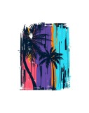 Cumpara ieftin Sticker decorativ Apus pe Plaja, Multicolor, 69 cm, 3671ST, natura si peisaje, Oem