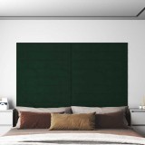 Panouri perete decorative vidaXL, 12 buc, 90x15cm, catifea verde inchis, 1.62mp, izolatie fonica si termica, design DIY