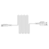 Cablu Date &amp; Incarcare MicroUSB 2.4A (Alb) 1 Metru Borofone Silicone BX30