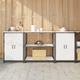 vidaXL Set de depozitare pentru bucătărie 3 pcs Alb 210 x 50 x 92 cm
