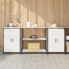 vidaXL Set de depozitare pentru bucătărie 3 pcs Alb 210 x 50 x 92 cm