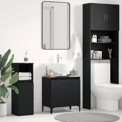 vidaXL Dulap de chiuvetă Stejar negru 58 x 33 x 60 cm Lemn compozit 862810 foto