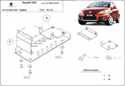 Scut metalic diferential Suzuki SX 4 2006-2014 foto