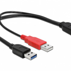 Cablu Y USB 3.0 pentru alimentare suplimentara 30cm, Delock 83176
