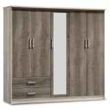 Cumpara ieftin Dulap Olympus cu 5 usi si sertare cu oglinda, 198x57x183 cm