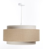 Lustra tip pendul Daamb, PVC/stofa/iuta, bej/alb, 50 x 25 x 80 cm