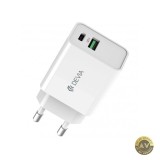 Incarcator Retea DEVIA RLC-389 30W 3A 1 x USB-A - 1 x USB-C Alb