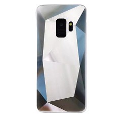 Huse telefon silicon si acril textura diamant Samsung Galaxy S9 , Argintiu