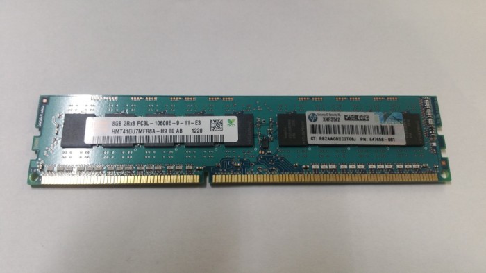 Memorie server 8GB 2RX8 PC3L-10600E-09-11-E3 ECC 647658-081