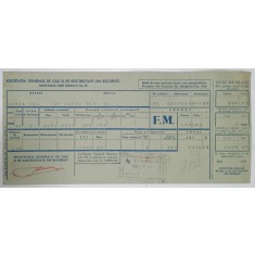 FACTURA PENTRU ENERGIE ELECTRICA , SOCIETATEA GENERALA DE GAZ SI DE ELECTRICITATE DIN BUCURESTI, 1943