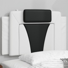 Pernă pentru tăblie pat, alb și negru, 90 cm, piele artificială foto