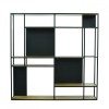 Raft Escaun HILL, Cadru Metalic Negru si Polite din Stejar Masiv, Design Industrial Robust, H180xL180xA35cm