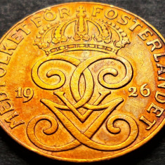 Moneda istorica 2 ORE - SUEDIA, anul 1926 *cod 5260 - bronz