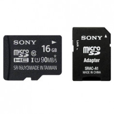 Card memorie Sony microSD Performance SR16UY3 16 GB clasa 10 UHS-I cu adaptor SD foto