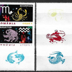 B0323 - Romania 2001 - Zodiac 6v.cu vigneta ,neuzat,perfecta stare