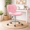 Scaun de birou, Artool, Avola, rotativ, piele ecologica, roz, 53.5x55.5x73.5-84.5 cm, Leobert