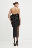 Bardot rochie ELENI culoarea negru, mini, mulată, 59573DB