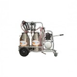 EMT. Aparat de muls vaci, doua bidoane inox 25 litri, 2 posturi, pompa vacuum ulei