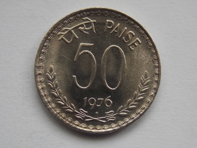 50 PAISE 1976 INDIA-UNC foto