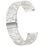 Curea polimer, compatibila Samsung Galaxy Watch3 40mm, telescoape Quick Release, White Crystal