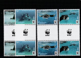 Rarotonga 2016-Fauna,WWF,Testoase,2 serii 4 valori cu o vigneta WWF,MNH,Mi,50-53