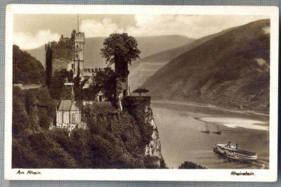 AX 336 CP VECHE -AM RHEIN-ORAS PE MALUL RINULUI - RHEINSTEIN -CETATEA RHEINSTEIN foto