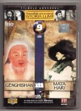 dvd personalitati care au marcat istoria lumii 9 genghis han mata hari filmele adevarul original carcasa originala timbru original