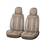 Huse auto premium 5 locuri Carguard Deluxe piele ecologica perforata - maro deschis - crem Best CarHome
