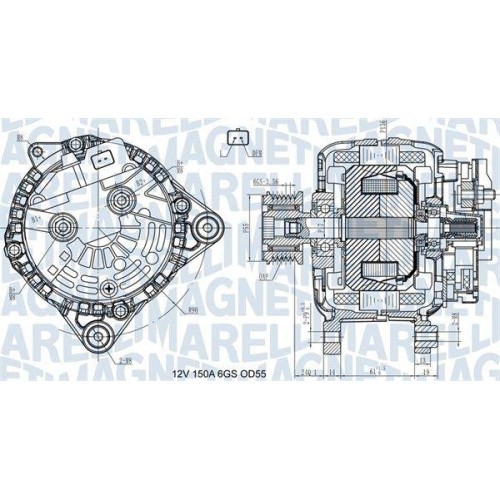 Alternator Nissan Cube, Juke, Micra 3, Note, Nv200, Qashqai / Qashqai +2 I; Renault Grand Scenic 2, Megane 2, Scenic 2, 1.5 Dci