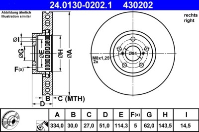 ATE 24.0130-0202.1 Disc frana foto