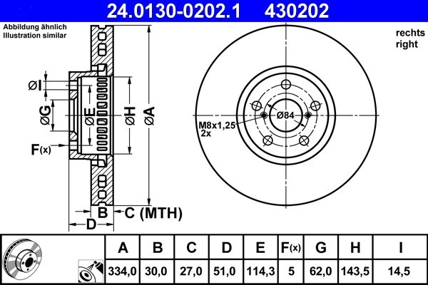 ATE 24.0130-0202.1 Disc frana