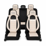 Set Huse Scaune Universale Racing, Bej cu Negru Personalizate cu Audi