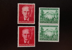 Timbre Germania Reich 1943 Peter Rosegger MNH serie completa x2 foto