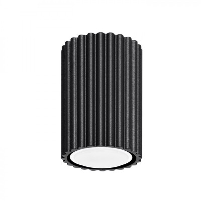 Lampă De Tavan Karbon Negru Din Aluminiu, 1 Bec Tub Minimalist De Interior. foto