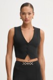 Fracomina vestă culoarea negru, un singur rand de nasturi, FR25SJ5009W42901