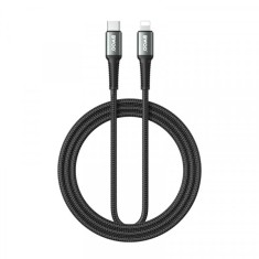 Cablu Date si Incarcare USB-C - Lightning BWOO X288C, 30W, 3m, Negru foto
