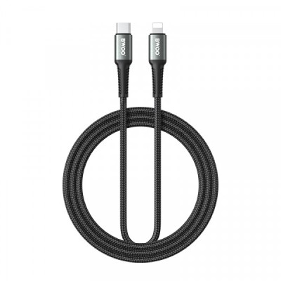 Cablu Date si Incarcare USB-C - Lightning BWOO X288C, 30W, 3m, Negru foto