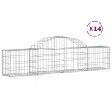 Cumpara ieftin Cosuri gabion arcuite 14 buc, 200x30x40/60 cm, fier galvanizat
