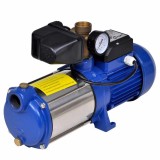 Pompă cu jet, cu manometru, albastru, 1300 W, 5100 L/h, vidaXL