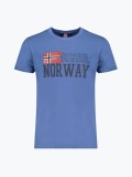 Tricou barbati din bumbac cu decolteu la baza gatului, Albastru inchis (Marime:, L, Norway