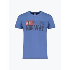 Tricou barbati din bumbac cu decolteu la baza gatului, Albastru inchis (Marime: